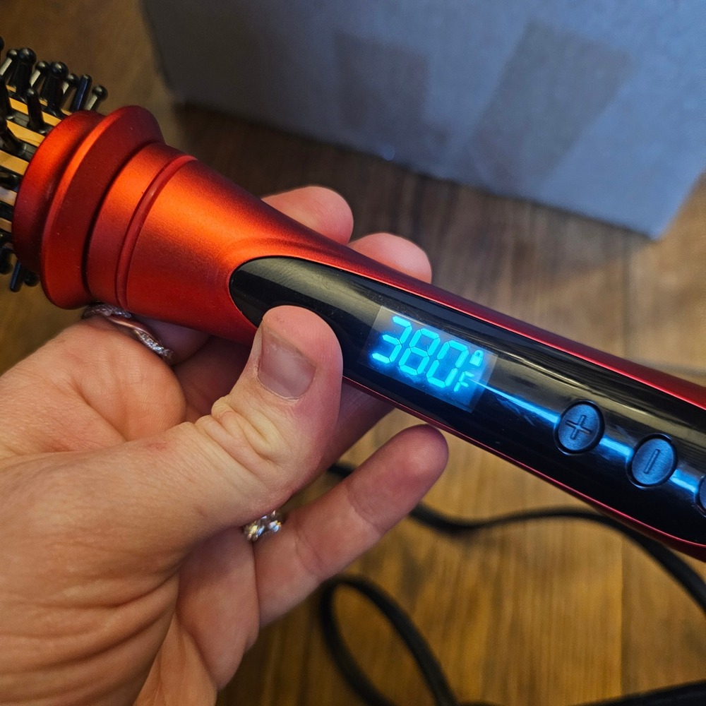 WORKS! CHI tourmaline Ceramic Heated Round Brush 1.25 Red Hot Styler CA2168 - Picture 7 of 7